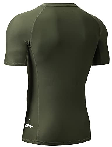 LAFROI Maillot de Corps de Compression à Manches Courtes UPF 50+ pour Homme Sym Olive XL – vue 4