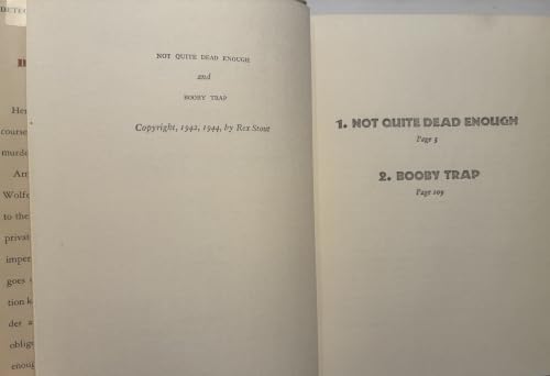 Not quite dead enough,: A Nero Wolfe double mys... B0006AQBTI Book Cover