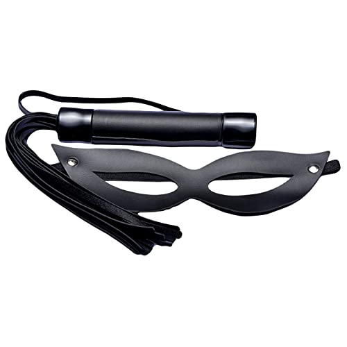 KIT CHICOTE 20CM E MASCARA TIAZINHA - DOMINATRIX