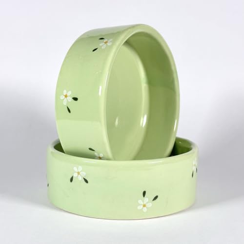Image of SNS Handmade Ceramic Serving Bowl Set (Pack of 2) | 300 ML Capacity | Microwave Safe Cute Aesthetic Snack, Salad, Cereal, Dessert & Soup Bowl | Premium Kitchen & Breakfast Bowl (Daisy Drift Bowl)