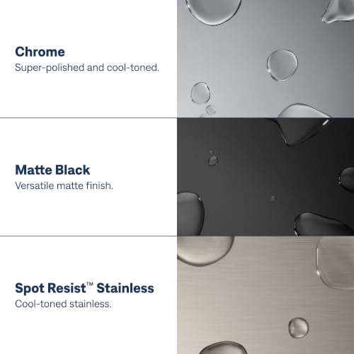 Image of Moen Adler Matte Black Motionsense Wave Sensor Touchless One Handle Pulldown Kitchen Faucet Featuring Power Clean, 87233EWBL