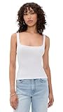 LNA Women's Scoop Ribbed Tank, White, S
