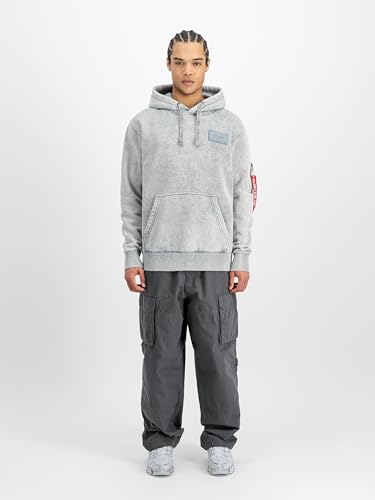 Sweat à capuche Alpha Industries homme vintage pull chaud noir - 2