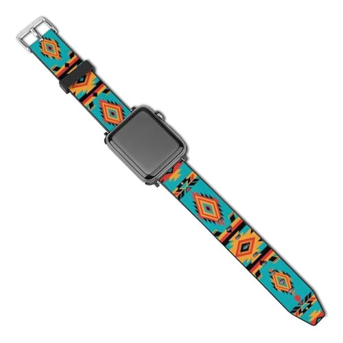 Correa de cuero para reloj 38-44mm compatible iWatch miniatura 1