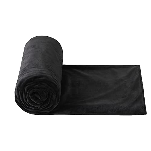 Pandahome 48"X72" Flannel Duvet Cover For Weighted Blanket | Ultra-Soft Minky Fabric | 8 Ties | Anti-Static Microfiber Cover-Black #TOP7