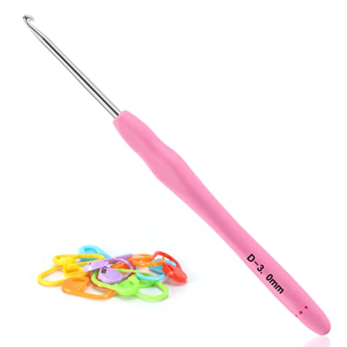 Vodiye 3.0 mm Ergonomic Crochet Hook for Comfortable Crocheting