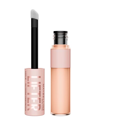 Maybelline Lifter Serum Concealer, Radiant Concealer with Full Coverage, Includes 2% Peptides + Caffeine to Hydrates & Brightens Under Eyes, 20, 1 Count