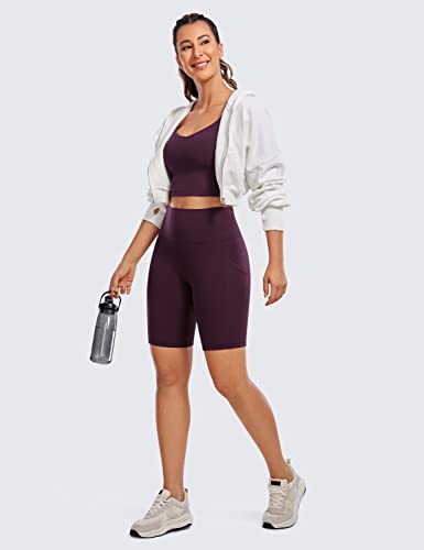 CRZ YOGA Shorts de Ciclismo Feminino Butterluxe 8 Polegadas - Shorts de Yoga Cintura Alta Bolsos Lat