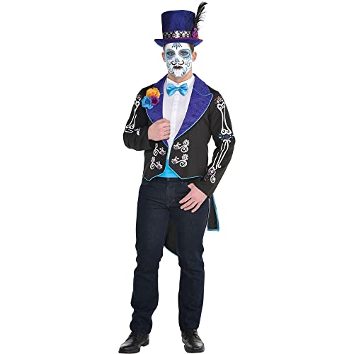Veste Neon Day of The Dead avec queues imprimé festif Party City