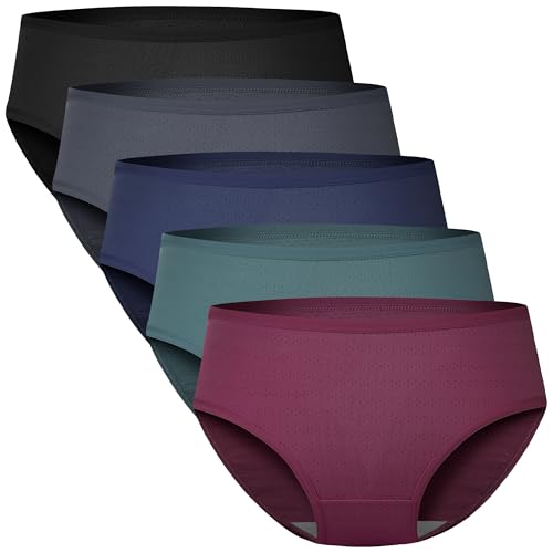 BAMBOO COOL Womens Underwear Mesh Breathable Moisture-Wicking Briefs, Soft & Lightweight Ladies Panties, 5-Pack2