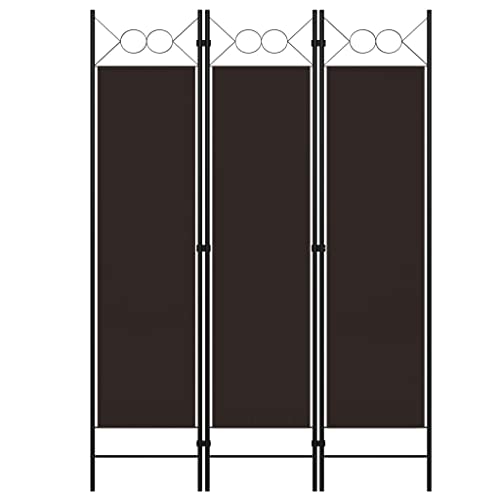 Paravent 3 pièces marron 120x180 cm brise-vue pliant en tissu pour salon et chambre