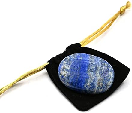 Amazing Gemstone Lapis Lazuli Crystals and Healing Stones - Large Palm Stone Crystals Piedra - Crystal for Good Luck, Balanced Positive Energy, Meditation - Unique Stocking Stuffers, Gifts for Women - 5