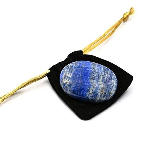 Image of Amazing Gemstone Lapis Lazuli Crystals and Healing Stones - Large Palm Stone Crystals Piedra - Crystal for Good Luck, Balanced Positive Energy, Meditation - Unique Stocking Stuffers, Gifts for Women