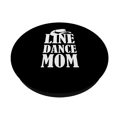 Line Dance mom line dancing mother PopSockets Swappable PopGrip, Black - Image 2