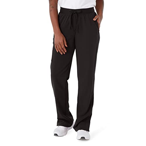 Image of AVE. Women's Varick Six Pocket Midrise Straight Leg Scrub Pant in Black, XXS Petite
