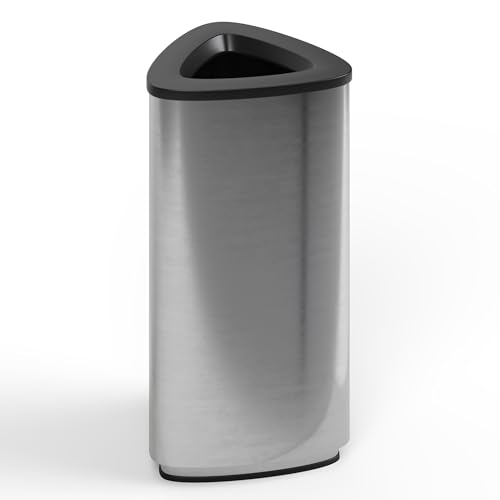 Caneca de Basura Triangular de Acero Inoxidable 11 Galones miniatura 3
