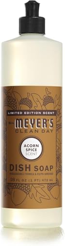 Image of Mrs. Meyer's Clean Day LIMITED EDITION Liquid Dish Soap, 16 fl oz, Variety Pack of 5 Scents - Peony, Mint, Acorn Spice, Fresh Cut Grass, Orange Clove