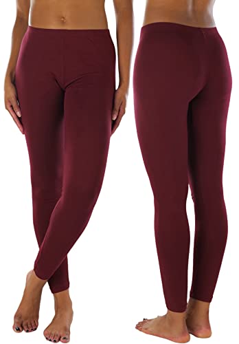 Image of ToBeInStyle Women's Skinny Fit Cotton Full Length Leggings Tights - Regular and Plus Sizes