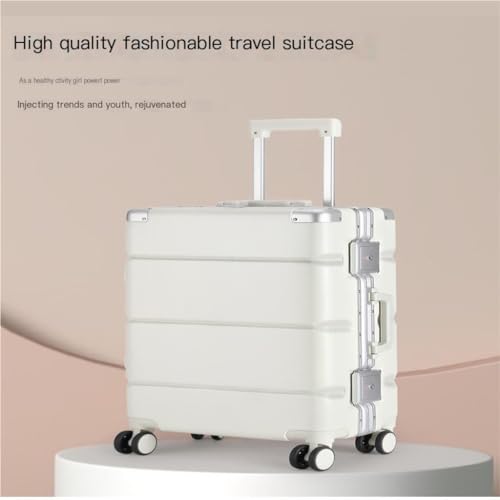 Suitcase Solid Color Suitcase Trolley Case Universal Wheel Boarding Case Aluminum Frame Suitcase Password Suitcase Suitcase Tags(Green,26in)4