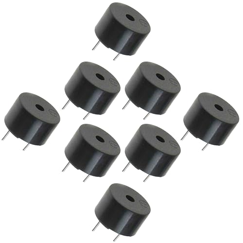 8 Pack 12VDC, 85dB 4000Hz Piezo Buzzer, Sealed, 0.54
