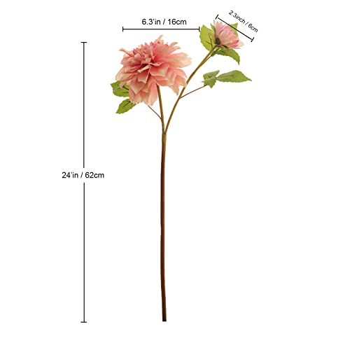 Glsateman Artificial Silk Flowers Dahlia 24'In Long Stem Flower 5 Pcs,Suitable For Wedding Decoration Bouquets,Core Decorations,Home Furnishings(Dark Pink) #TOP3