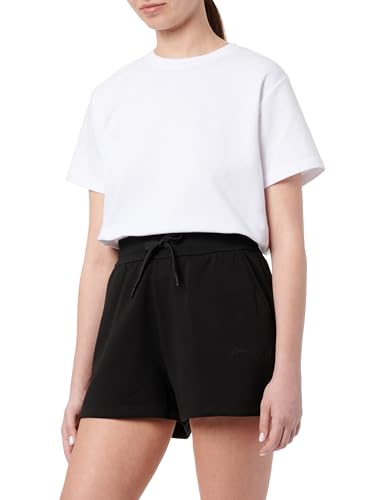 Armani Exchange Women's Essential - Pantalones Cortos híbridos con Logotipo Bordado, Logotipo Brillante en cordón, Negro, Talla M, Negro, M