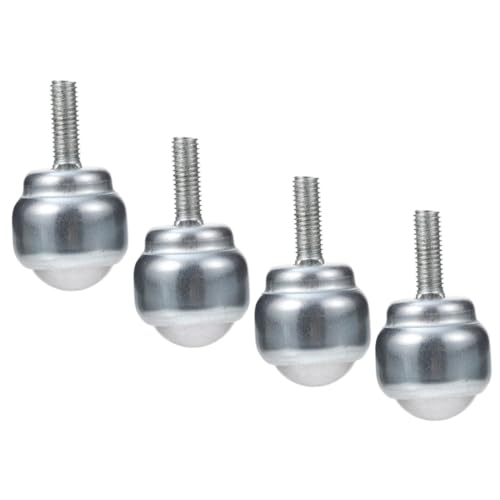 Cabilock 4pcs Ball Bearing Caster Wheels Heavy Duty Metal Ball Rollers for Workbench Quiet Safe Rotation Threaded Design