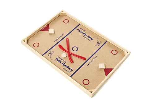 Carrom Champion Nok Hockey Game (Standard Size) — Wooden Board Games for Adults & Children — Indoor and Outdoor Games for Family — Sports Board Games
