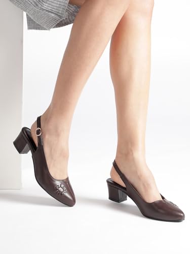 Image of Marc Loire Women's Pointed Toe Block Heel Pumps Shoes for Party, Office and Formal Occasions