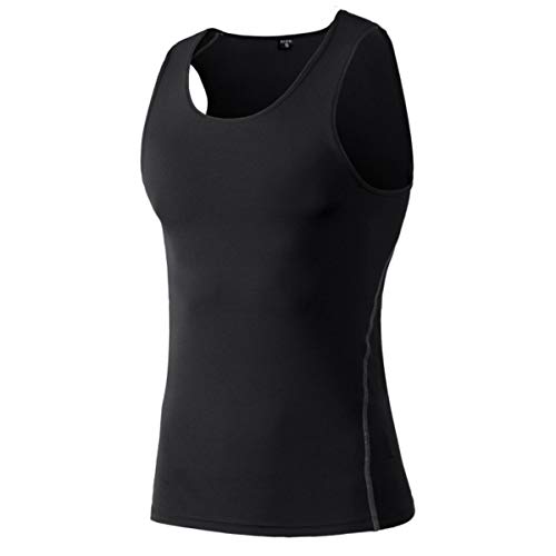 LANBAOSI Mens Compression Sleeveless Cool Dry Sports Under Baselayer Shirt Tank Tops