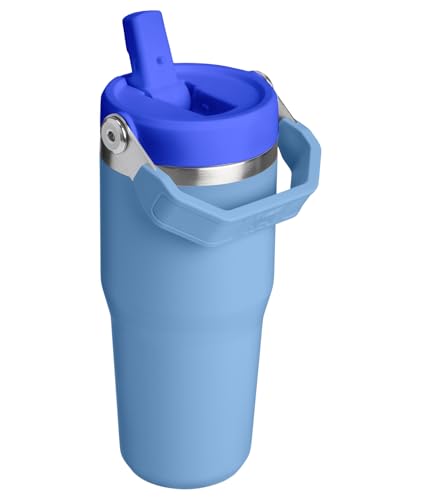 Image of STANLEY IceFlow 2.0 Flip Straw Tumbler with Handle 14 oz | Twist On Lid and Flip Up Straw | Leakproof Water Bottle | Insulated Stainless Steel | BPA-Free | Blue Sky