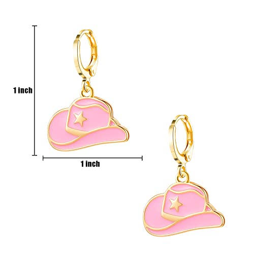 Cowboy Cowgirl Hat Earrings Jewelry For Women, Cute Western Country Style Accessories Cow Boy Rodeo Texas Dangle Drop Enamel Earring For Girls #TOP1