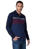Koroshi Polo Hombre Manga Larga Cuello Camisero algodón, de Color Navy, Talla XL