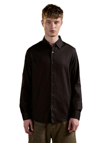 Image of THE BEAR HOUSE Men's Pure Cotton Solid Slim Fit Shirt