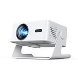 プロジェクター家庭用 小型 天井 静音【Netflix・Prime Video・YouTubeアプリ搭載】600ANSI 4K対応 自動台形補正 0.5M短距離投影 Wi-Fi6/Bluetooth5.4スタンド一体型 軽量 ミニ スマホ/パソコン/PS5/Switch/DVD接続可 プレゼント3年保証2025年新登場MX1ホワイト