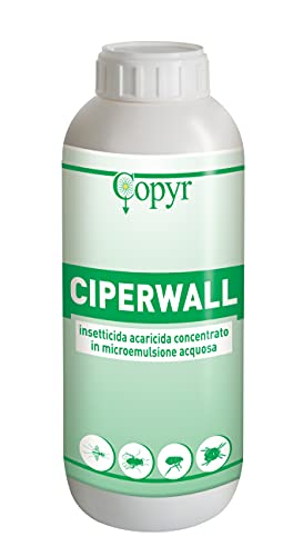 COPYR | Ciperwall T2: Insetticida acaricida concentrato in microemulsione acquosa contro blatte, mosche e zanzare. Flacone da 1L