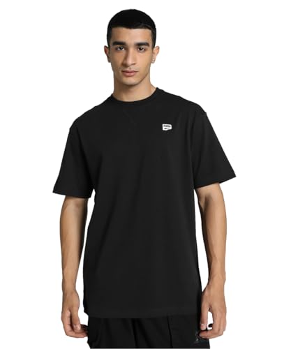 Image of Puma Men Cotton Solid Relaxed Fit T-Shirt