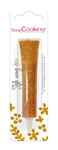 ScrapCooking - Stylo Icing Doré - Stylo de Glaçage Alimentaire Pâtisserie 26 g - Crayon Décoratif Comestible - Écrire & Dessiner sur Desserts, Gâteaux &...