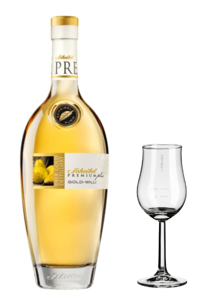 Scheibel PREMIUMplus Gold-Willi 0,7L Flasche + Aroma-Glas