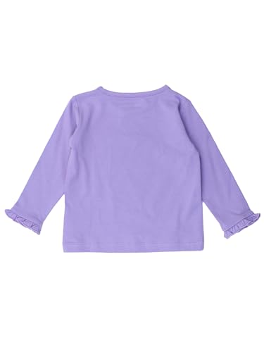 Image of RuffleButts Baby /Toddler Girls Knit Ruffle Tee - Long Sleeve T-Shirt | 51% Cotton 49% Modal, Breathable Fabric, Athletic Fit, Layering Undershirt, Yoga Or Gym Wear, Machine Wash