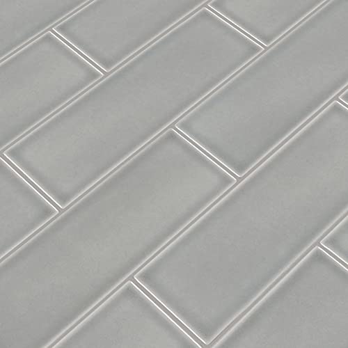 Msi Morning Fog 4 Inch X 12 Inch Handcrafted Glazed Ceramic Subway Tile For Kitchen Backsplash, Wall Tile For Bathroom, Shower Wall Tile, 4X12 Inch Mosaic Tile, Gray-Light #TOP3