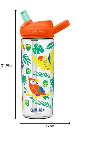 Image of CamelBak Eddy+ Kids Bite Valve Water Bottle 20oz, Tropical Birds