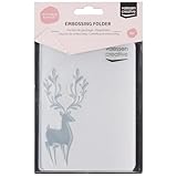 Vaessen Creative Prägeschablone Rentier in Ecke 14,6 x 10,7 cm – Embossing Folder für Karten Basteln, Scrapbooking, Journaling – Wiederverwendbar, Präzise Ergebnisse, Für Stanzmaschinen