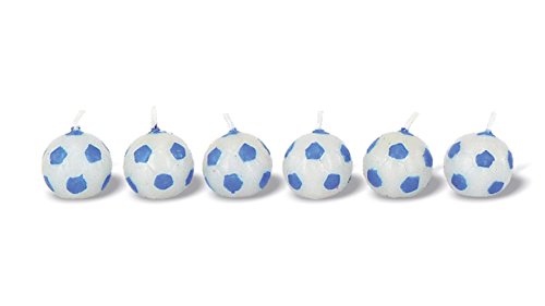 KIT 6 CANDELE CALCIO SET 6 CANDELE CALCIO PALLONE BIANCO AZZURRO CELESTE NAPOLI LAZIO