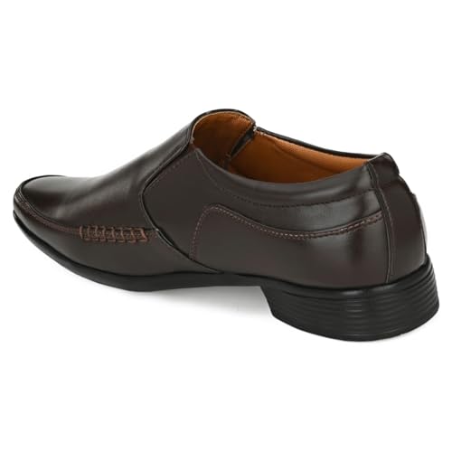 Image of Leatherkraft Formal Slip-On Shoes with Textured Detail