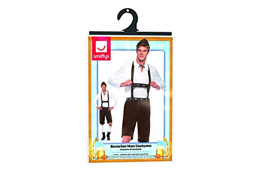 Smiffys 30286 Beierse Man Kostuum Lederen Broek Shorts met Bretels Top en Hoed - Afbeelding 6