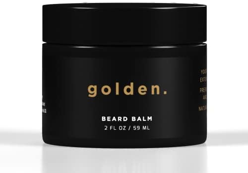 Golden Grooming Beard Balm | Unique Masculine Scent | Shea Butter for Beard Growth | Tames, Moisturizes & Styles (2 oz, Fresh Scent)