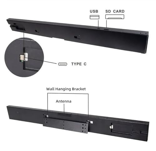 Image of 47.1 Inch (1209x50mm Viewable) Commercial Android Stretched LCD Bar Display | Ultra-Wide Digital Shelf Screen /USB /App Control