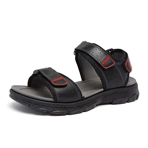 Lightweight Men's Sandals Leisure Shoes Leather Men Casual Beach Sandals Retro Flats(42) - Main Image