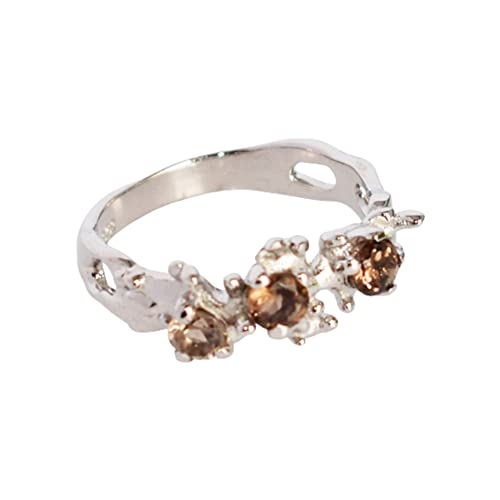 Bague cocktail argent 925 quartz fumé véritable facetté RI-4009A